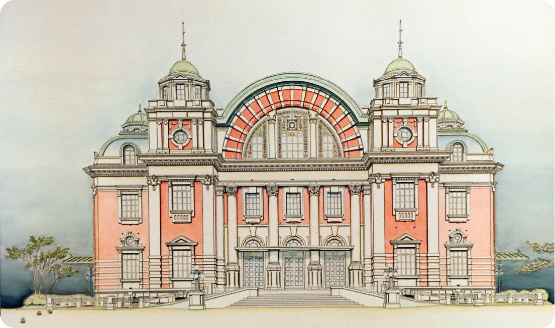 中央公会堂の外観イラスト